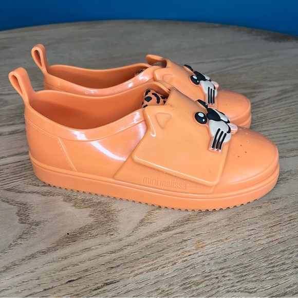 Mini Melissa Safari Jelly Pop Cat Sneakers Slip On Orange Kid’s 12 - Picture 3 of 9